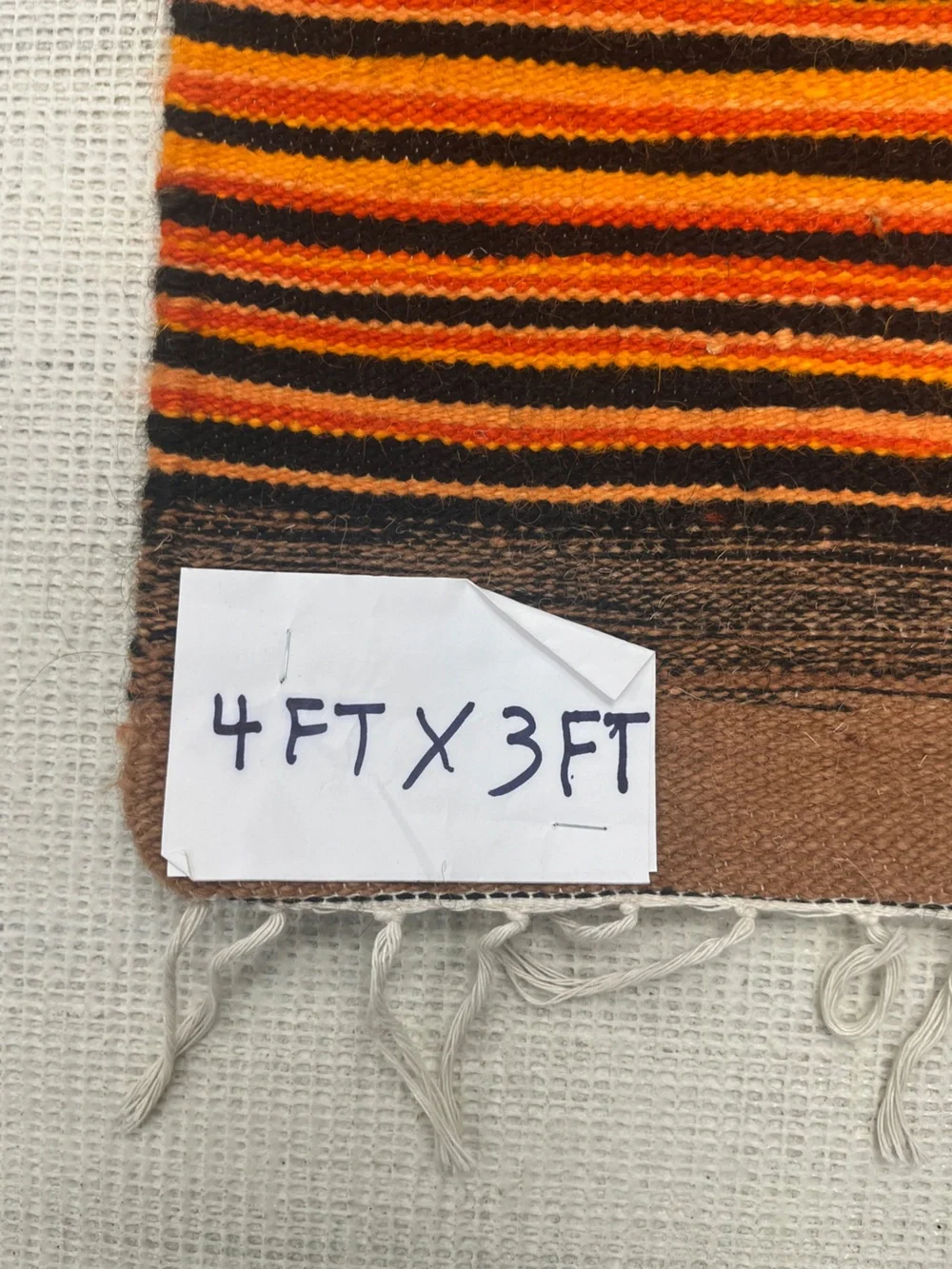 Handwoven Desert Scene Wall Hanging — Sunset Red, Orange, Brown Egyptian